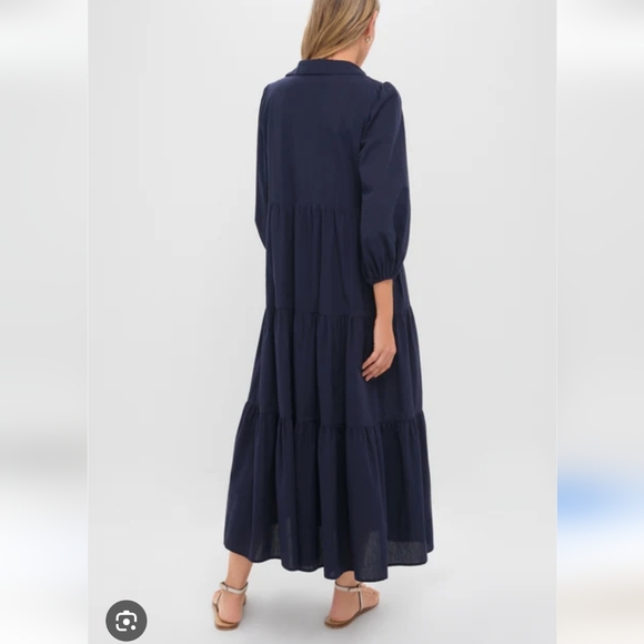 Pomander Place Navy Mable Midi Dress In Medium - Picture 4 of 12